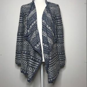Lucky Brand Blue Geo-Stitch Cardigan